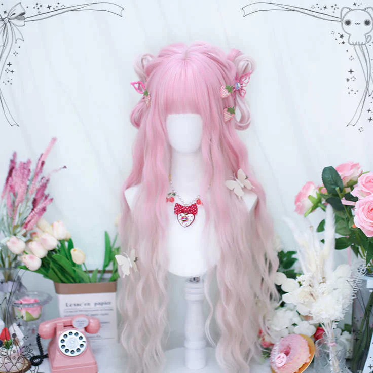 Peach Sweet Wine Lolita Long Wig - Image 3