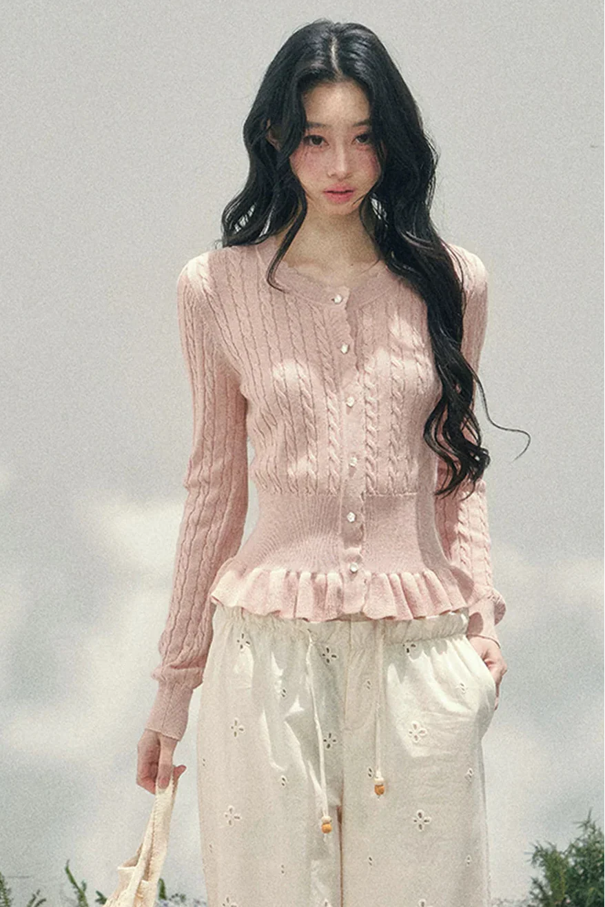 Pearl Crochet Ruffled Sweater - Image 12