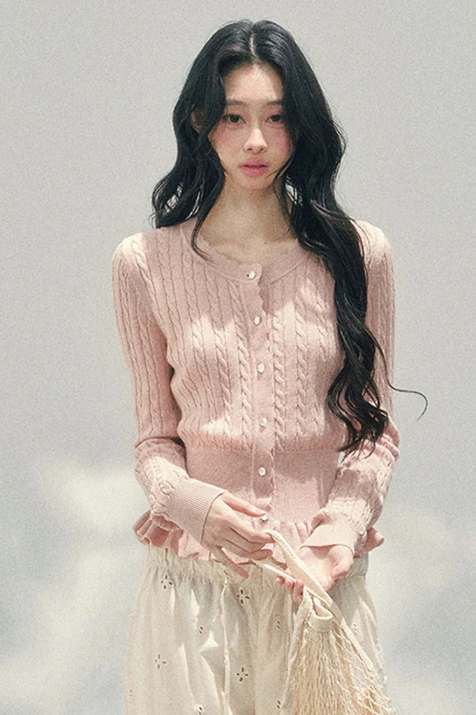 Pearl Crochet Ruffled Sweater - Image 3