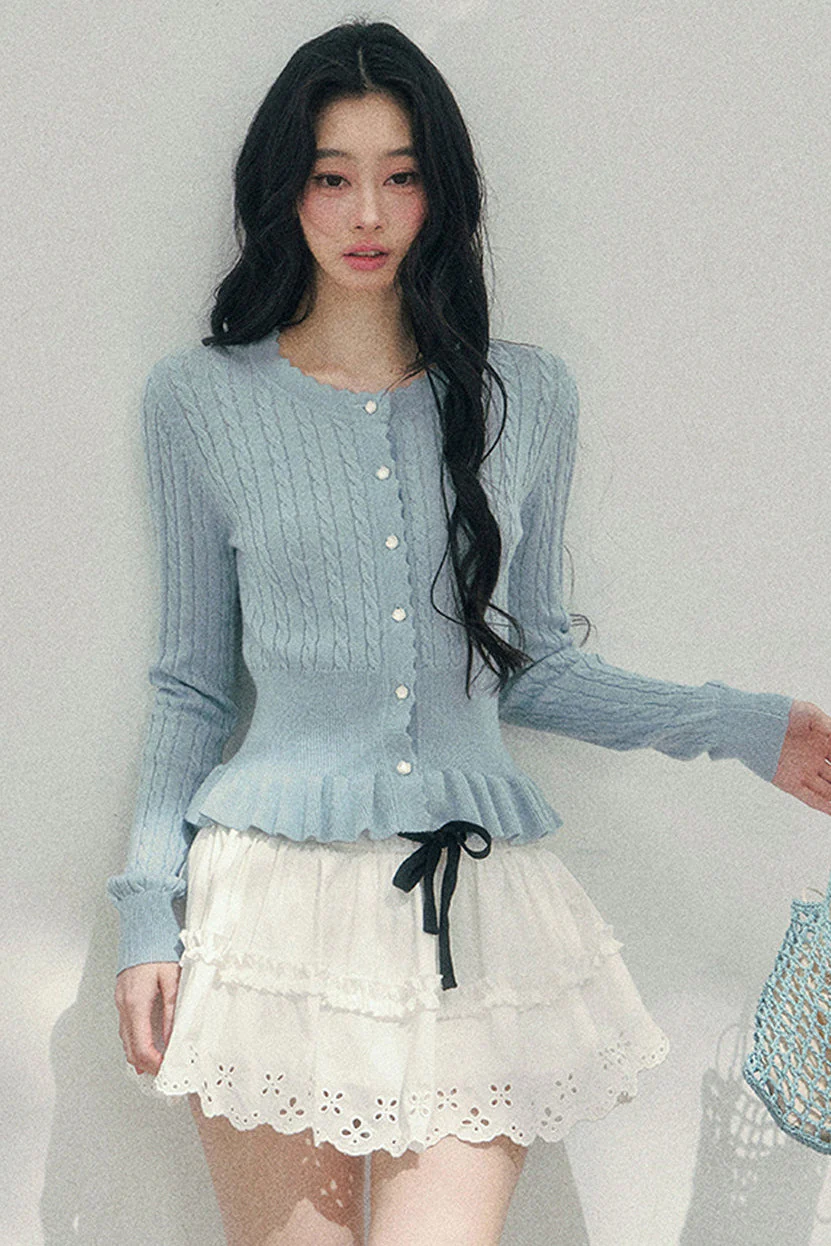 Pearl Crochet Ruffled Sweater - Image 10
