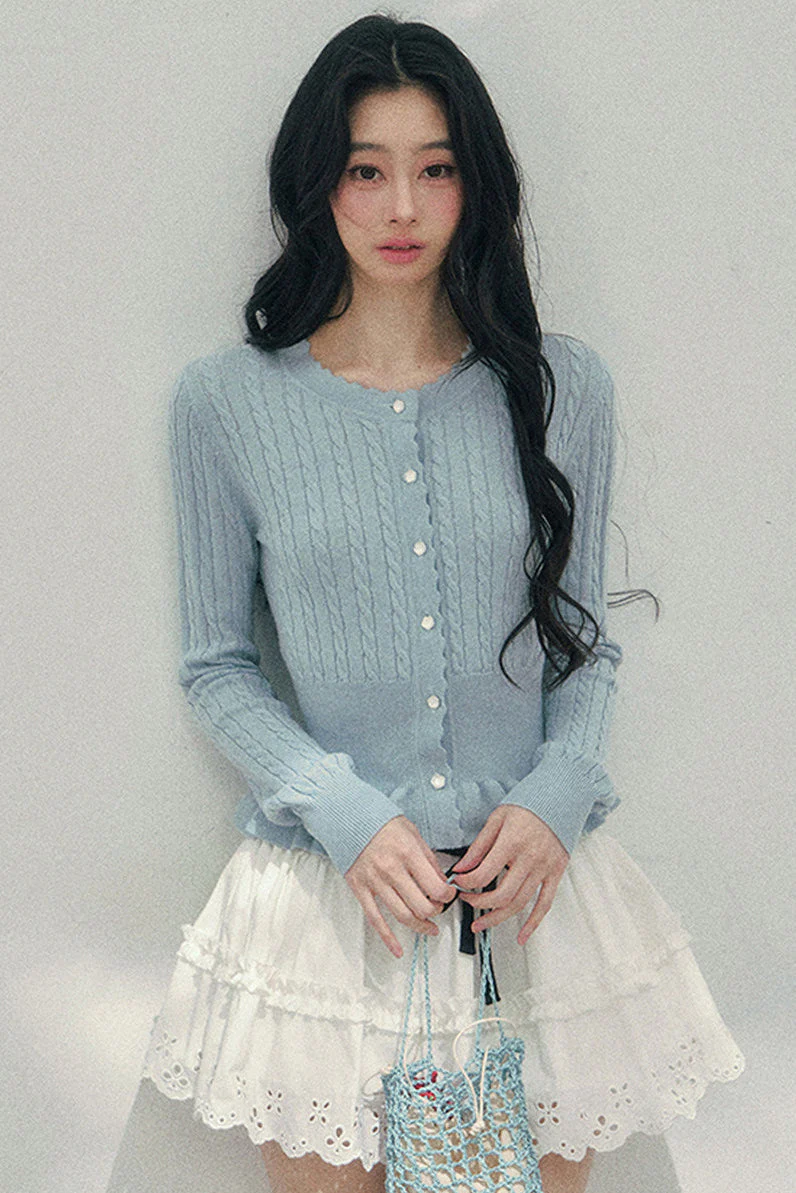 Pearl Crochet Ruffled Sweater - Image 9
