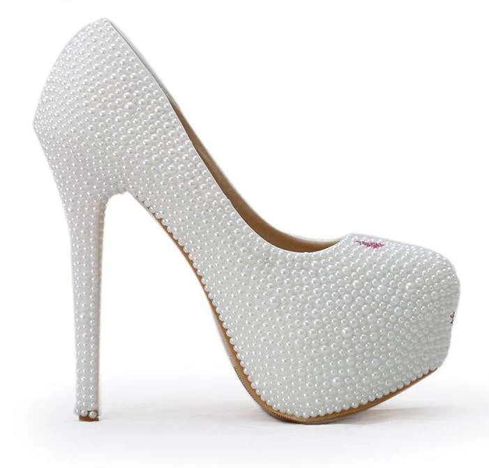 Pearlized Sweetheart Pumps - Image 3