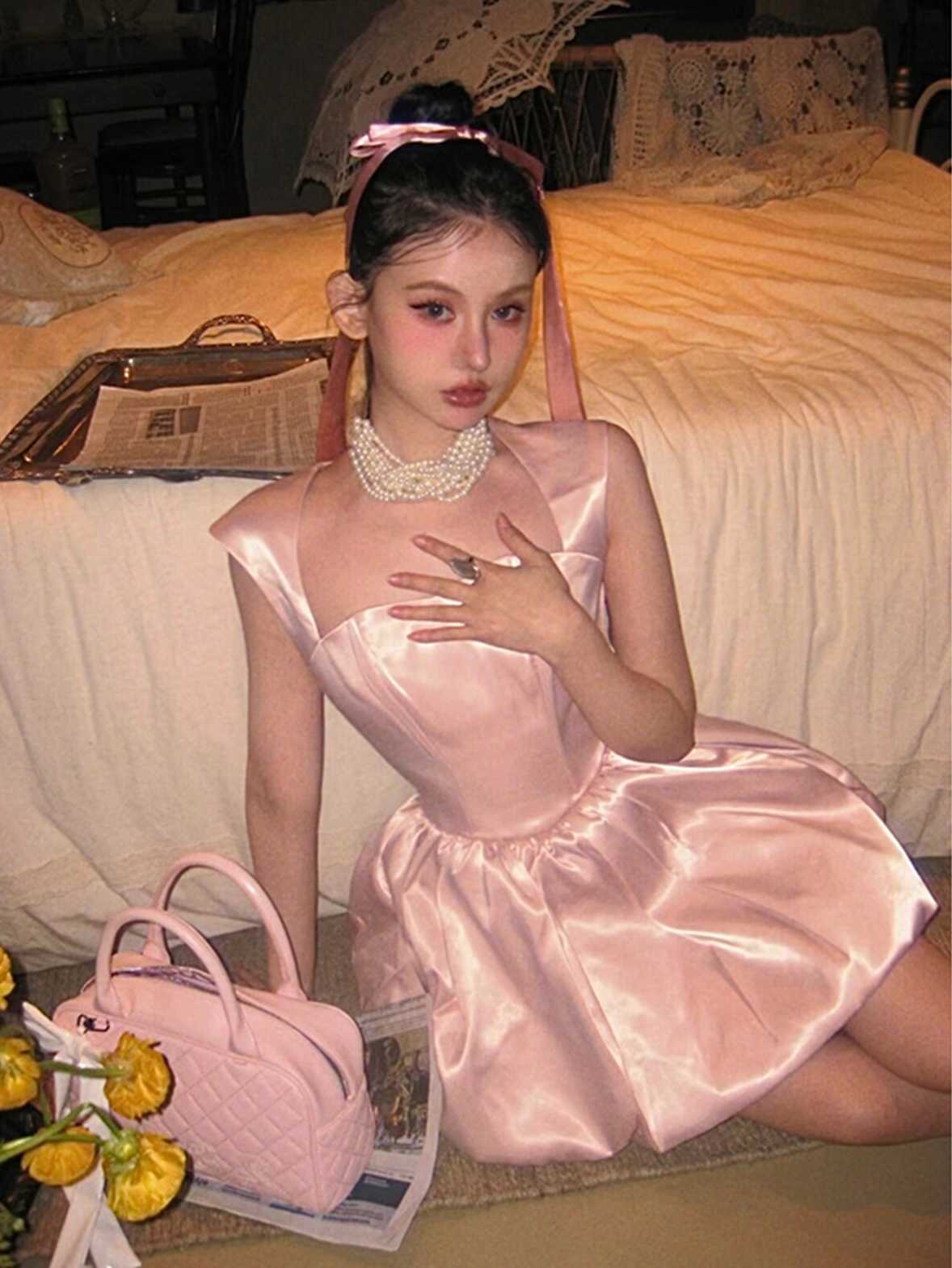 Pink Backless Bud Birthday Dress - Image 4