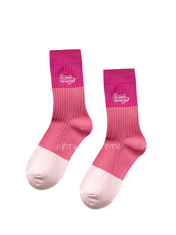 Pink Barbiecore Mid-calf Socks - Image 3
