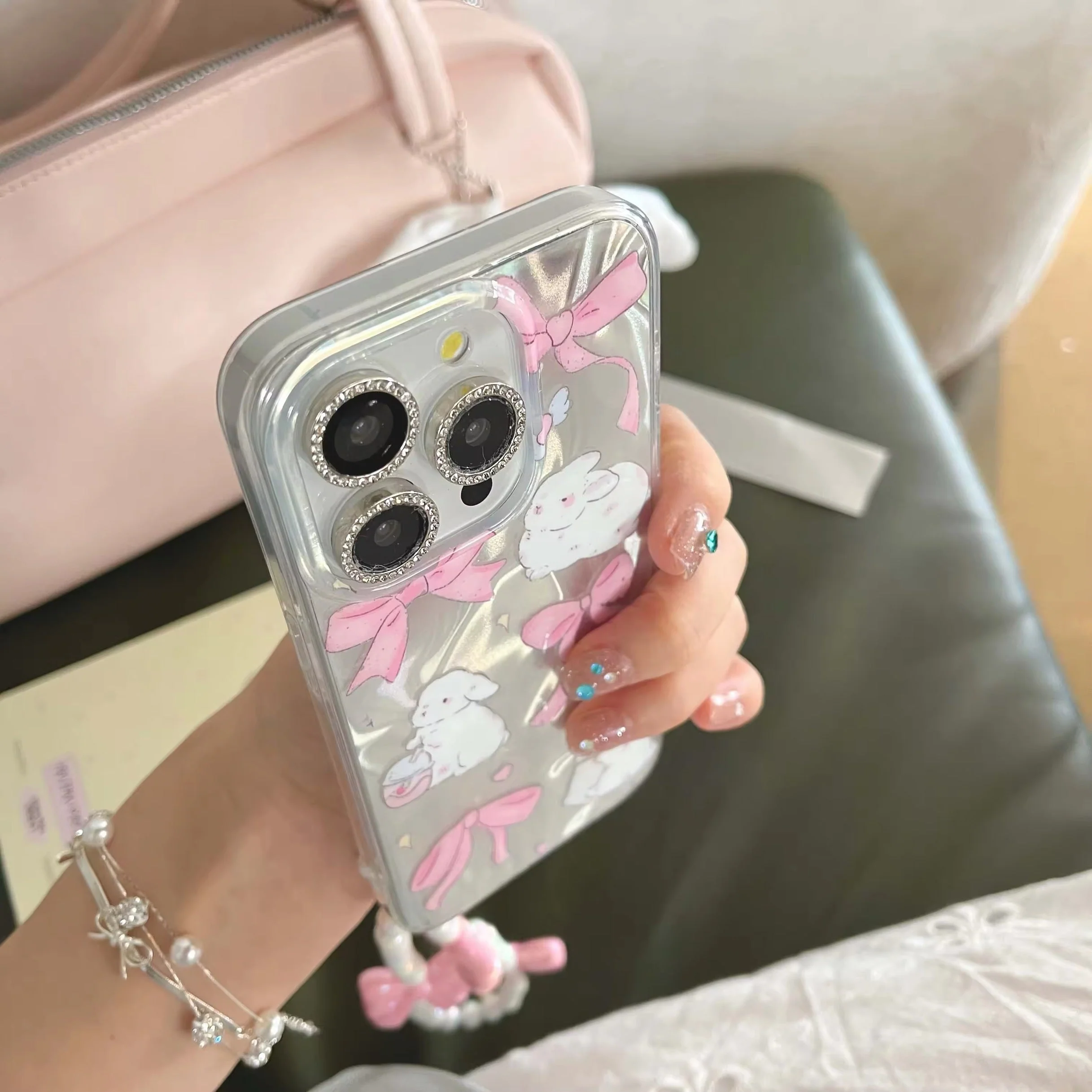 Pink Bow Bunny iPhone Case - Image 5