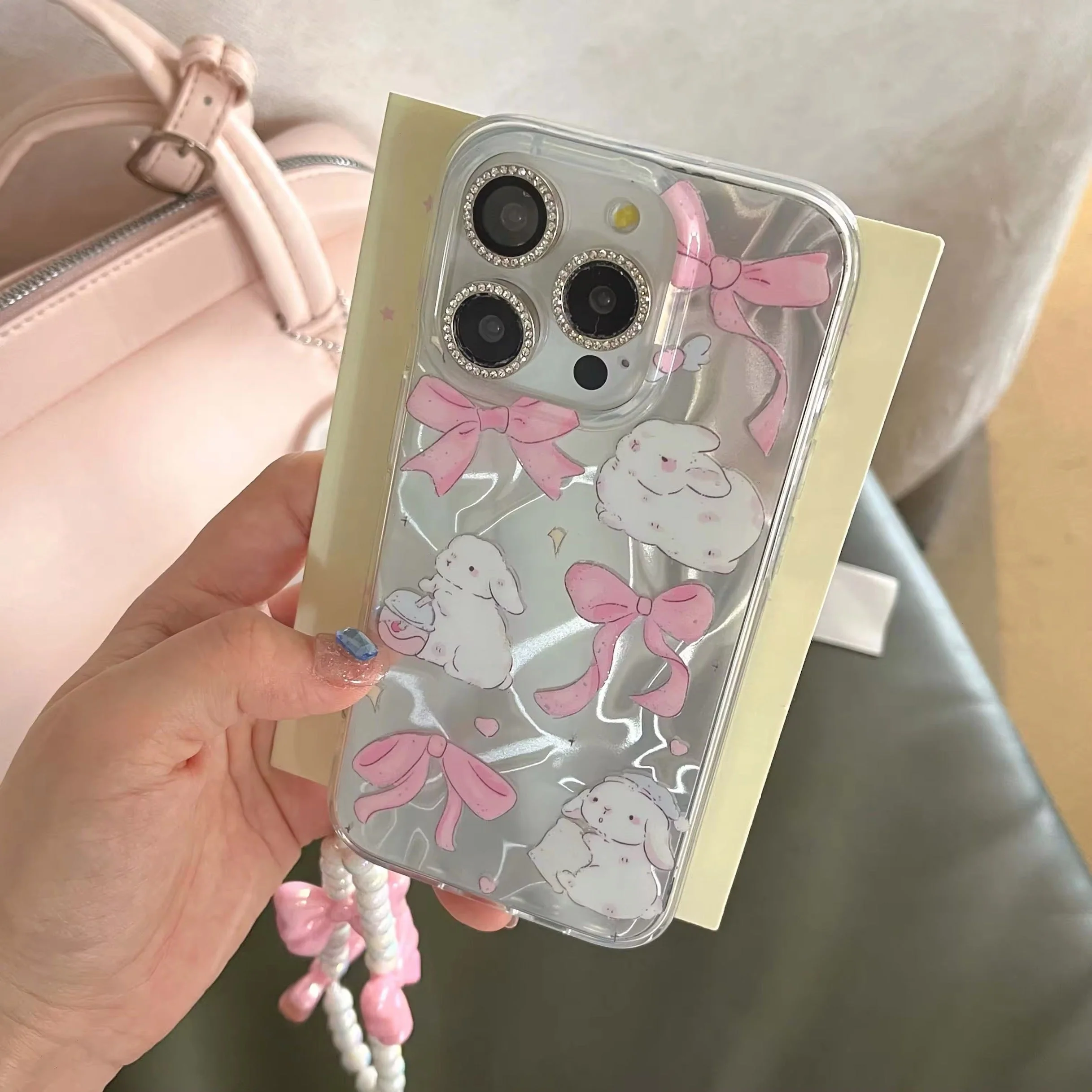 Pink Bow Bunny iPhone Case - Image 6