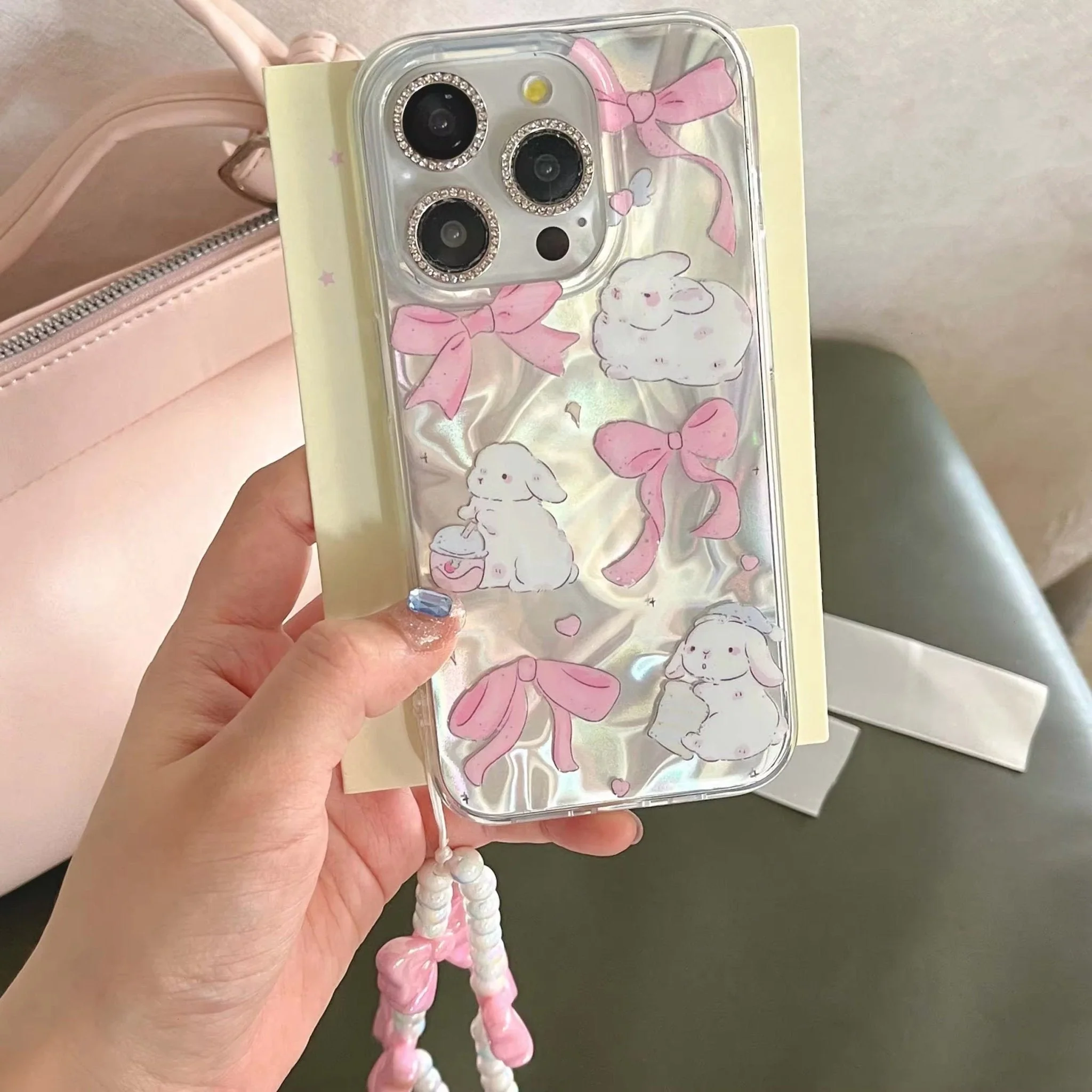 Pink Bow Bunny iPhone Case - Image 7