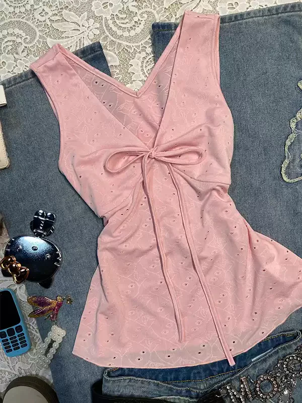 pink bow camisole - Image 4