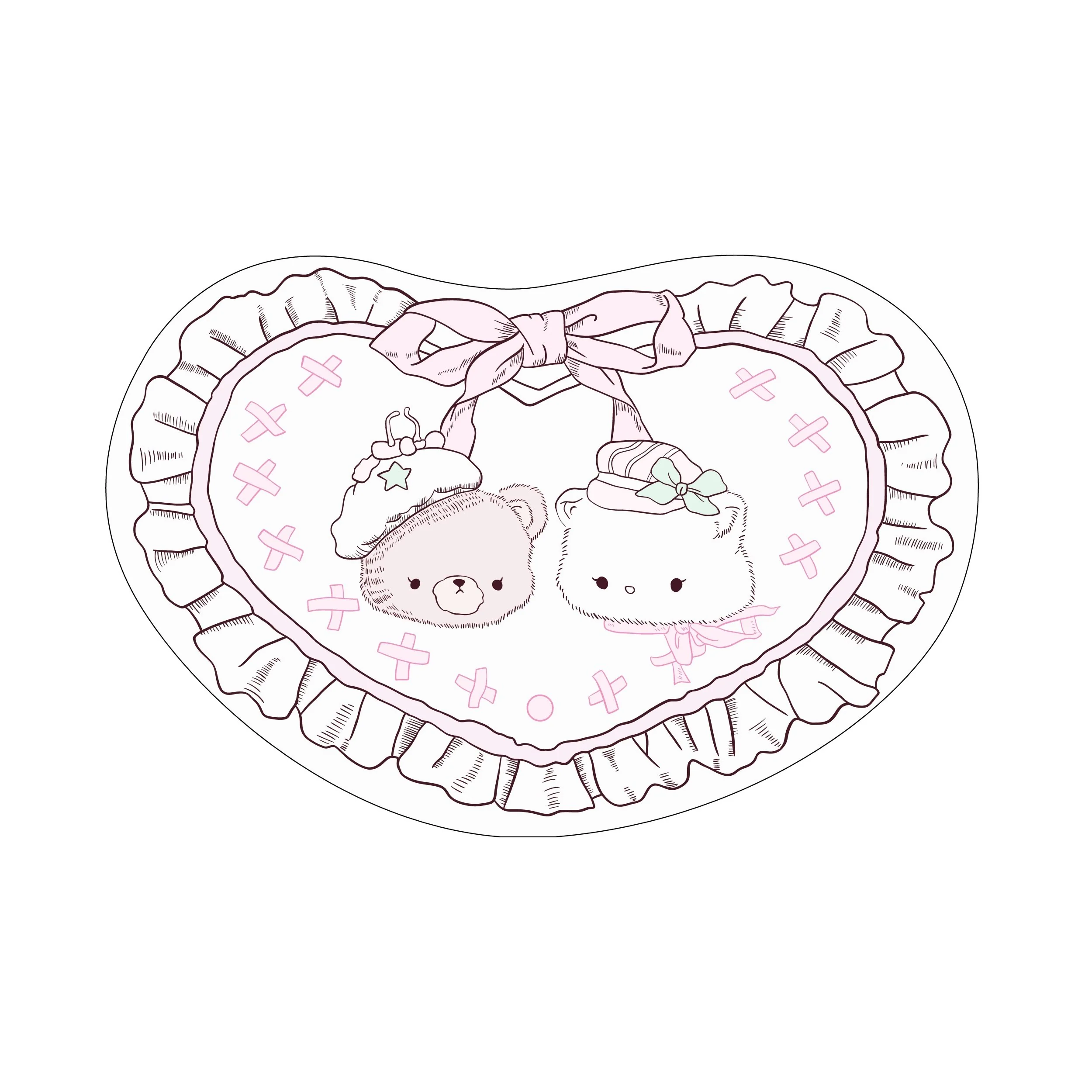 Pink cartoon cute heart-shaped bedside blanket - Image 5