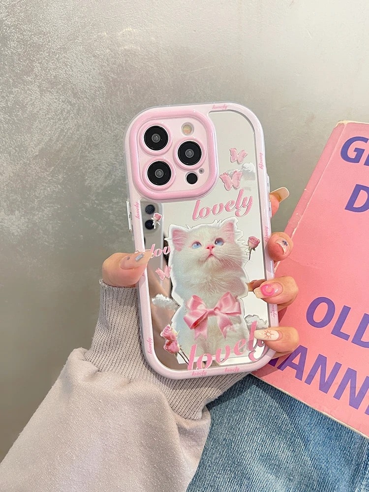 Pink Cat iPhone Case - Image 2