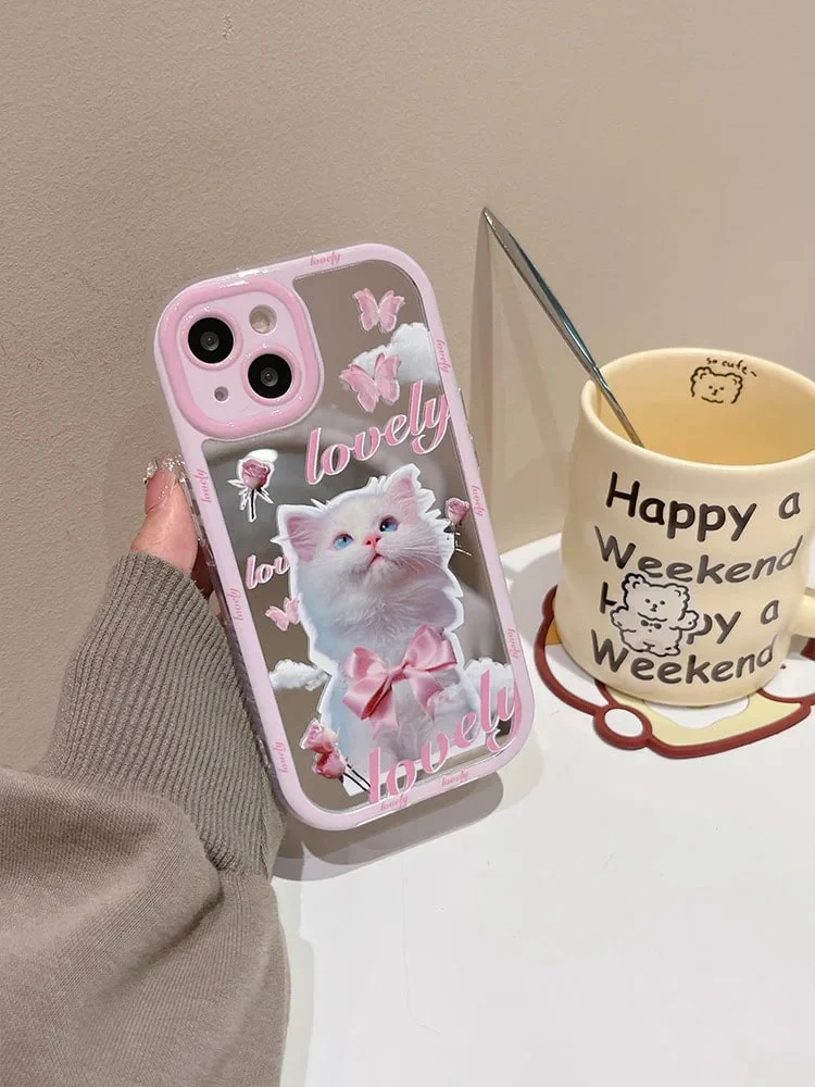 Pink Cat iPhone Case - Image 3