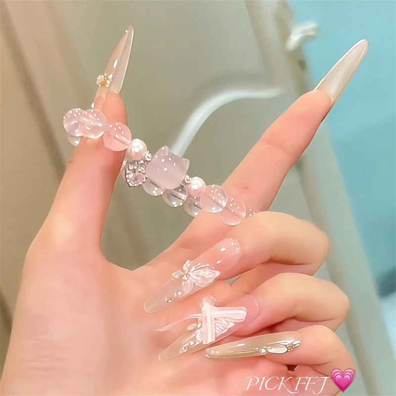 pink crystal cat bracelet - Image 2