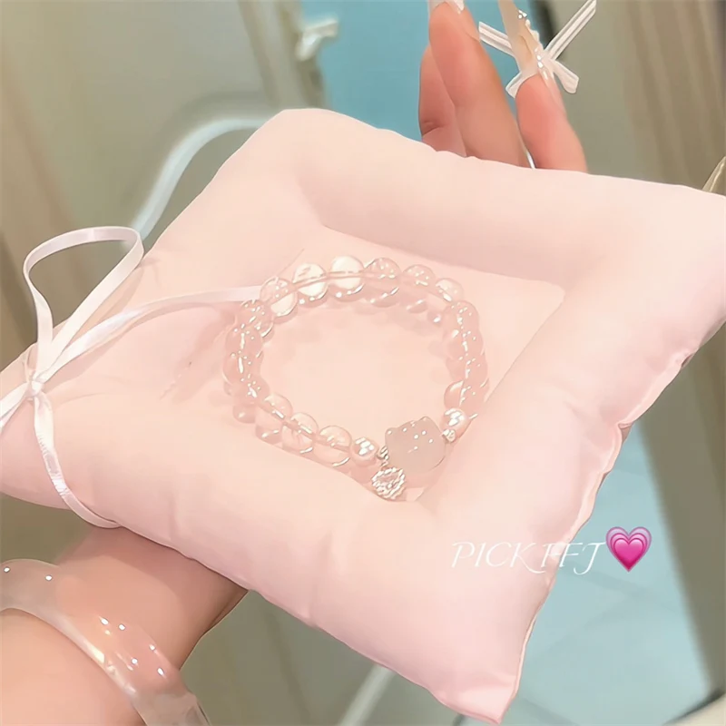 pink crystal cat bracelet - Image 4