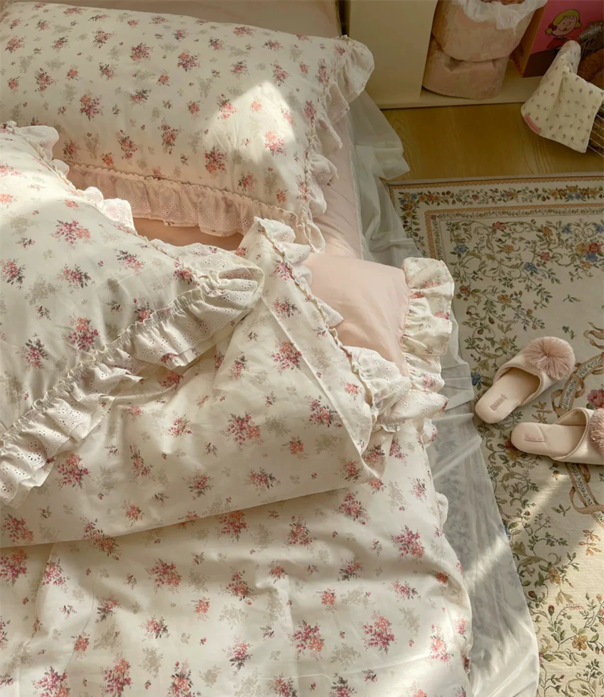 Pink Floral Duvet Cover Set - Image 8