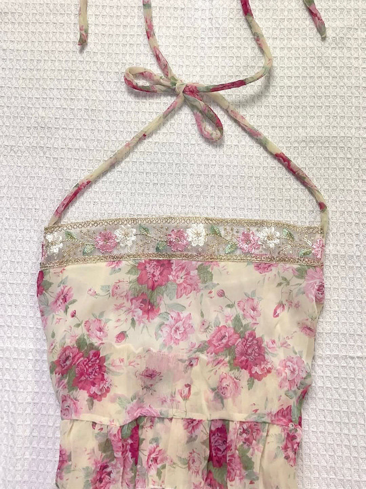 pink floral halter top - Image 4
