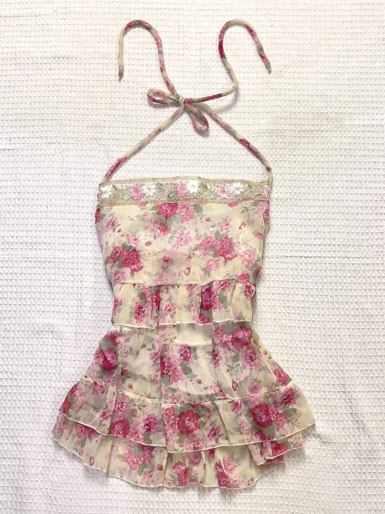 pink floral halter top - Image 5