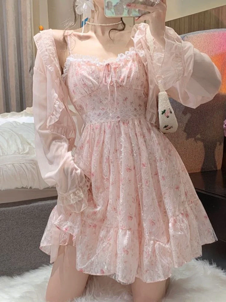 Pink Floral Whimsy Dress - Image 4