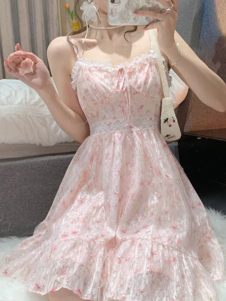 Pink Floral Whimsy Dress - Image 5