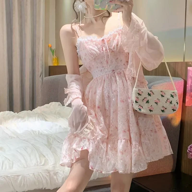 Pink Floral Whimsy Dress - Image 6