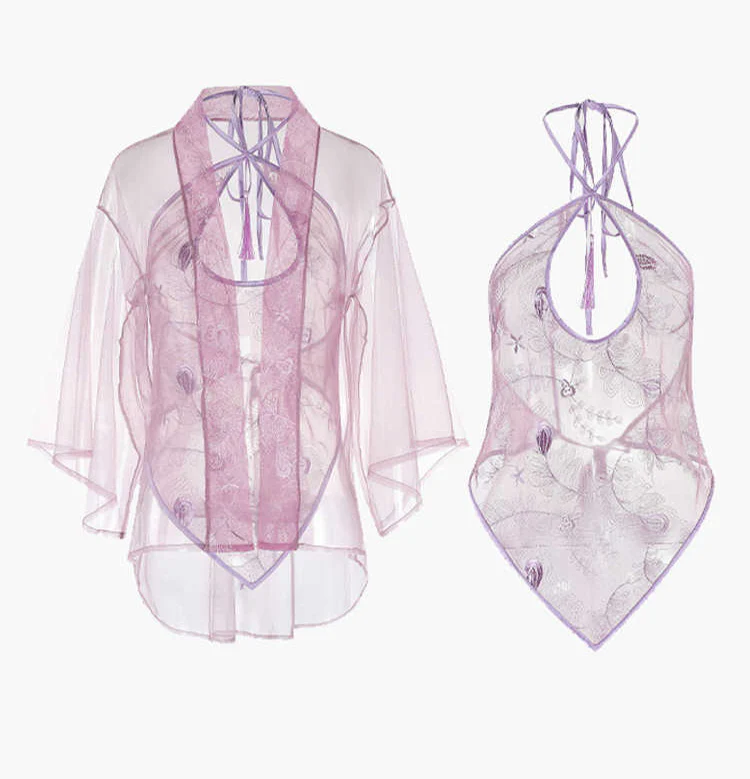 Pink Hollow Bellyband Nightgown - Image 2