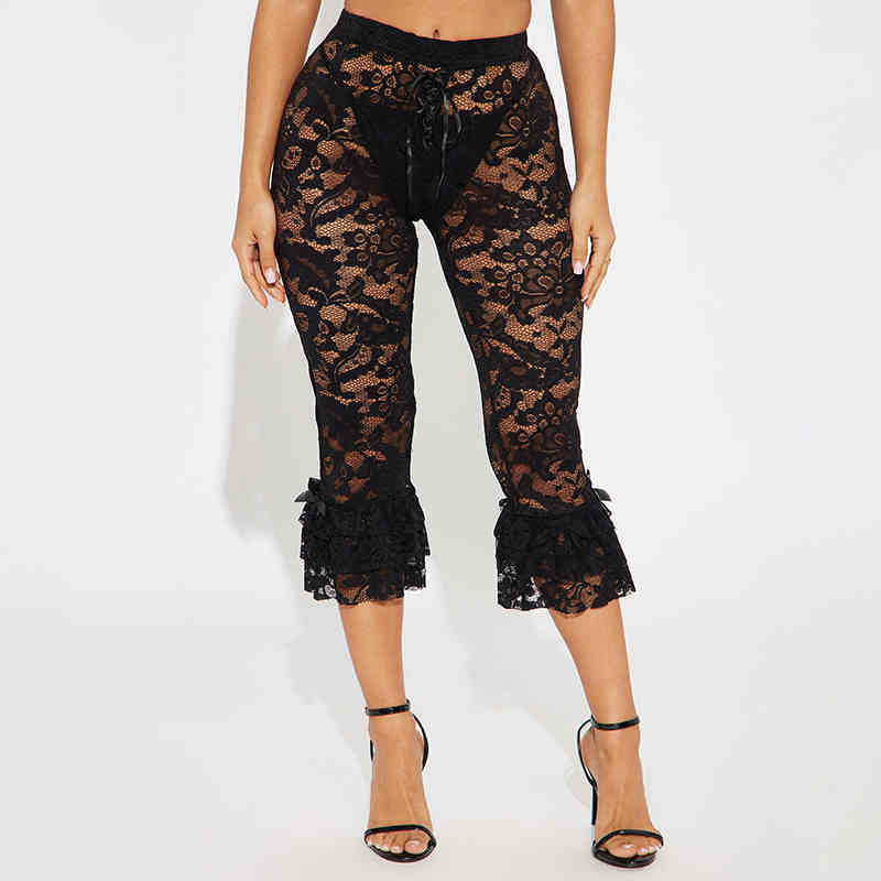 Pink Hollow Lace Y2K Pants - Image 7