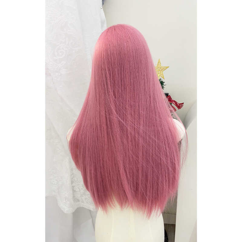 Pink JK Long Straight Wig - Image 3