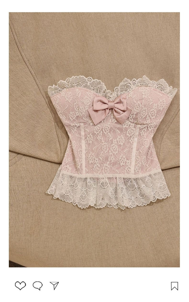pink lace tank top - Image 2