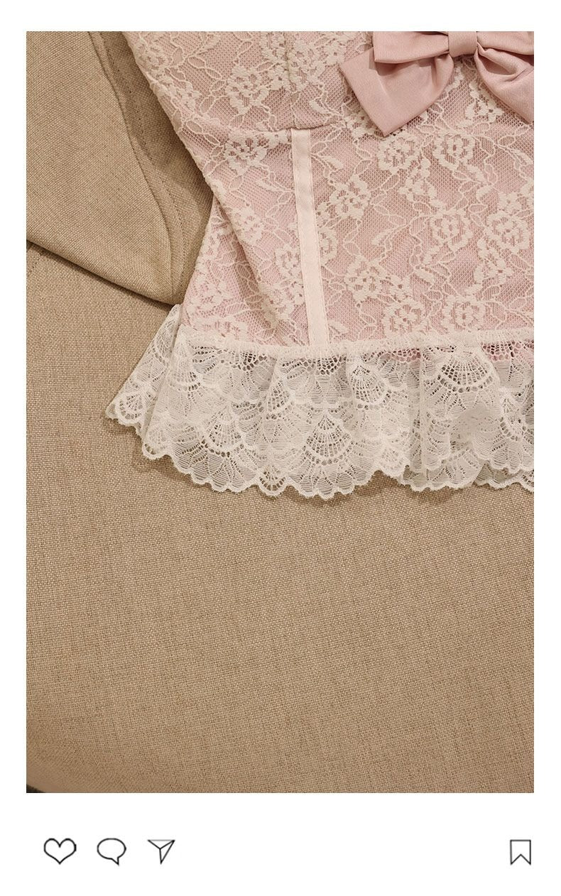 pink lace tank top - Image 3