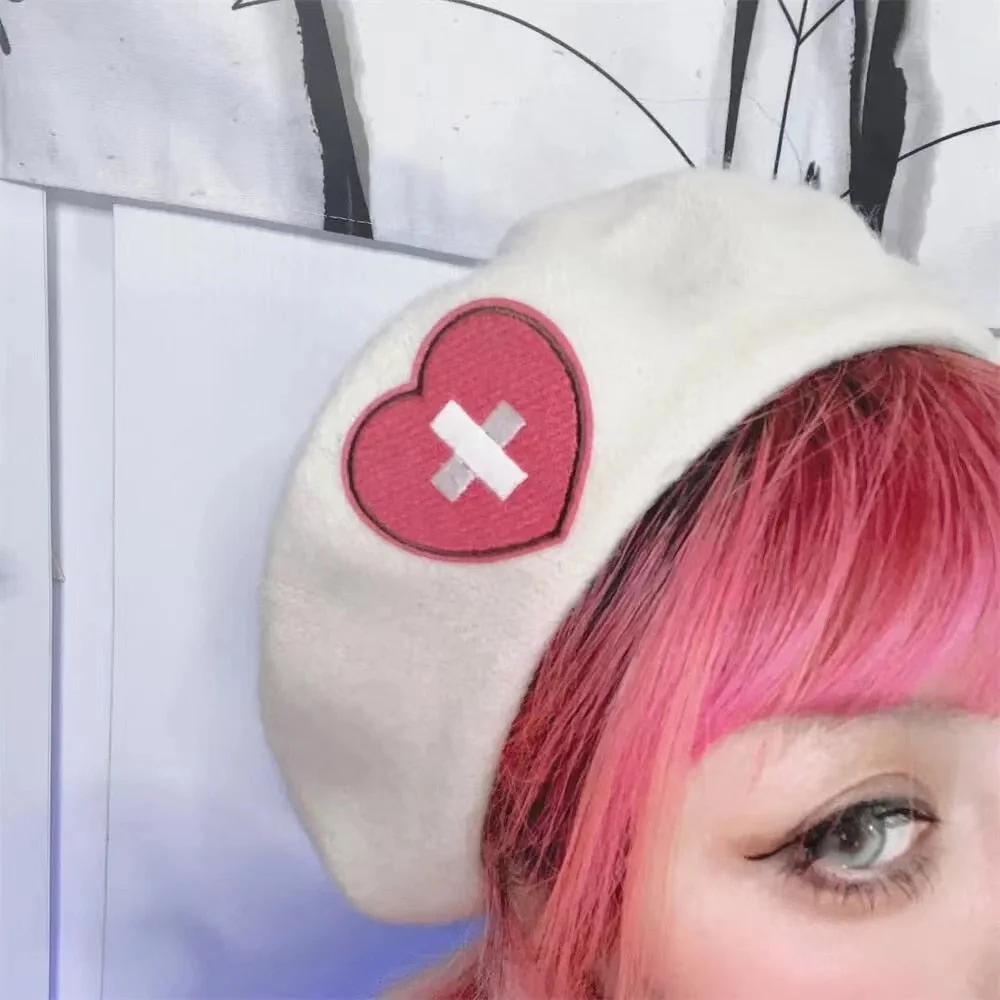 Pink Menhera Nurse Beret - Image 5