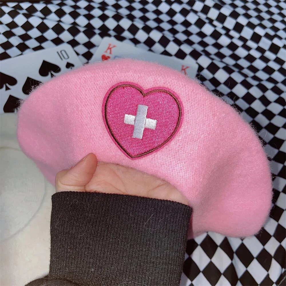 Pink Menhera Nurse Beret - Image 6