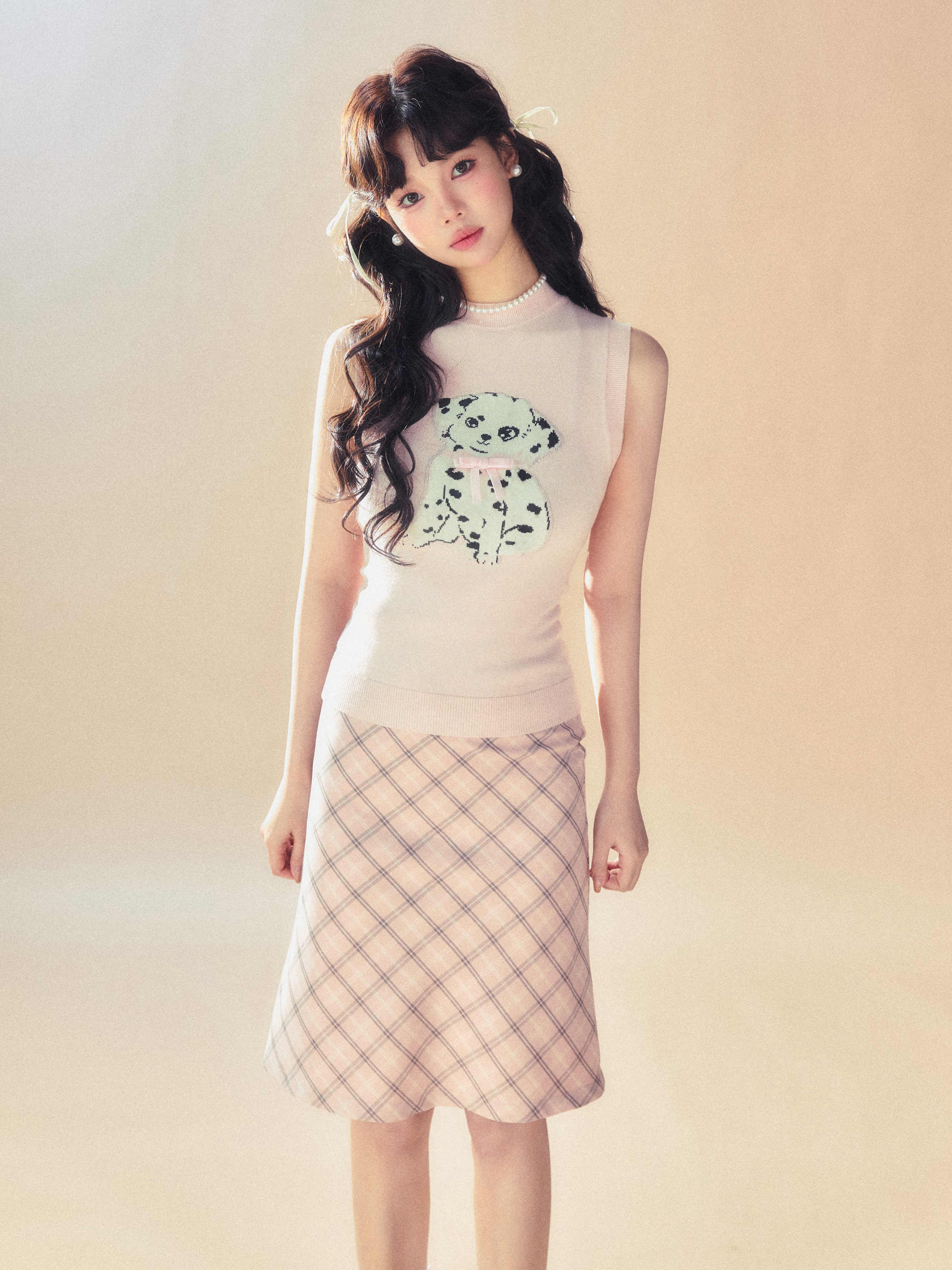 Pink Plaid Retro Skirt - Image 5