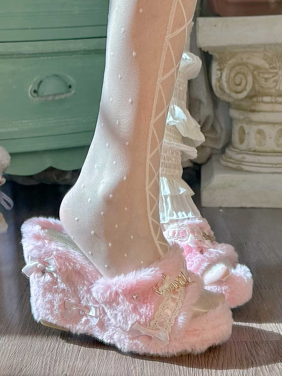 Pink Plush Princess Slippers - Image 6