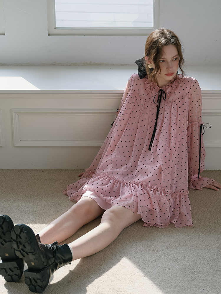 Pink Polka Dot Doll Dress - Image 4