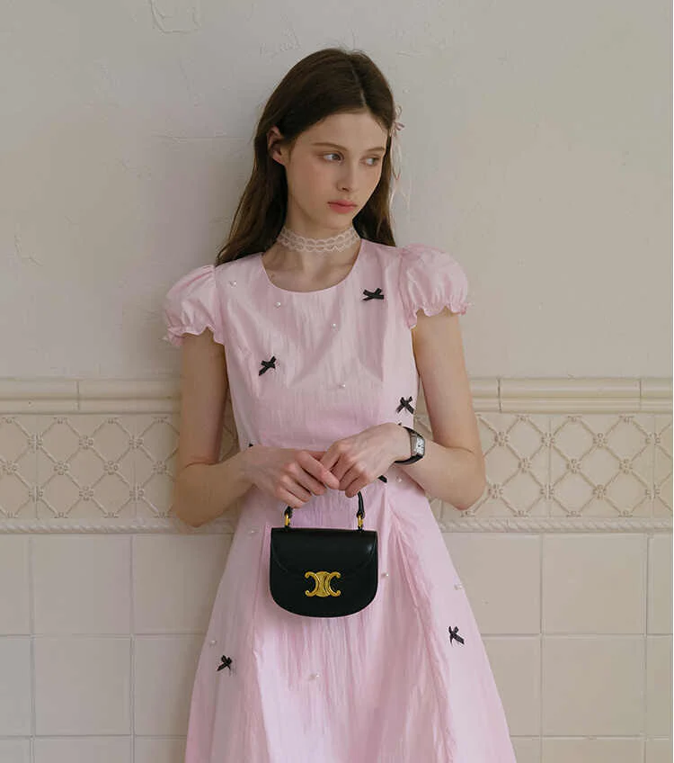 Pink Puff Fluffy Flower Bud Dress - Image 2