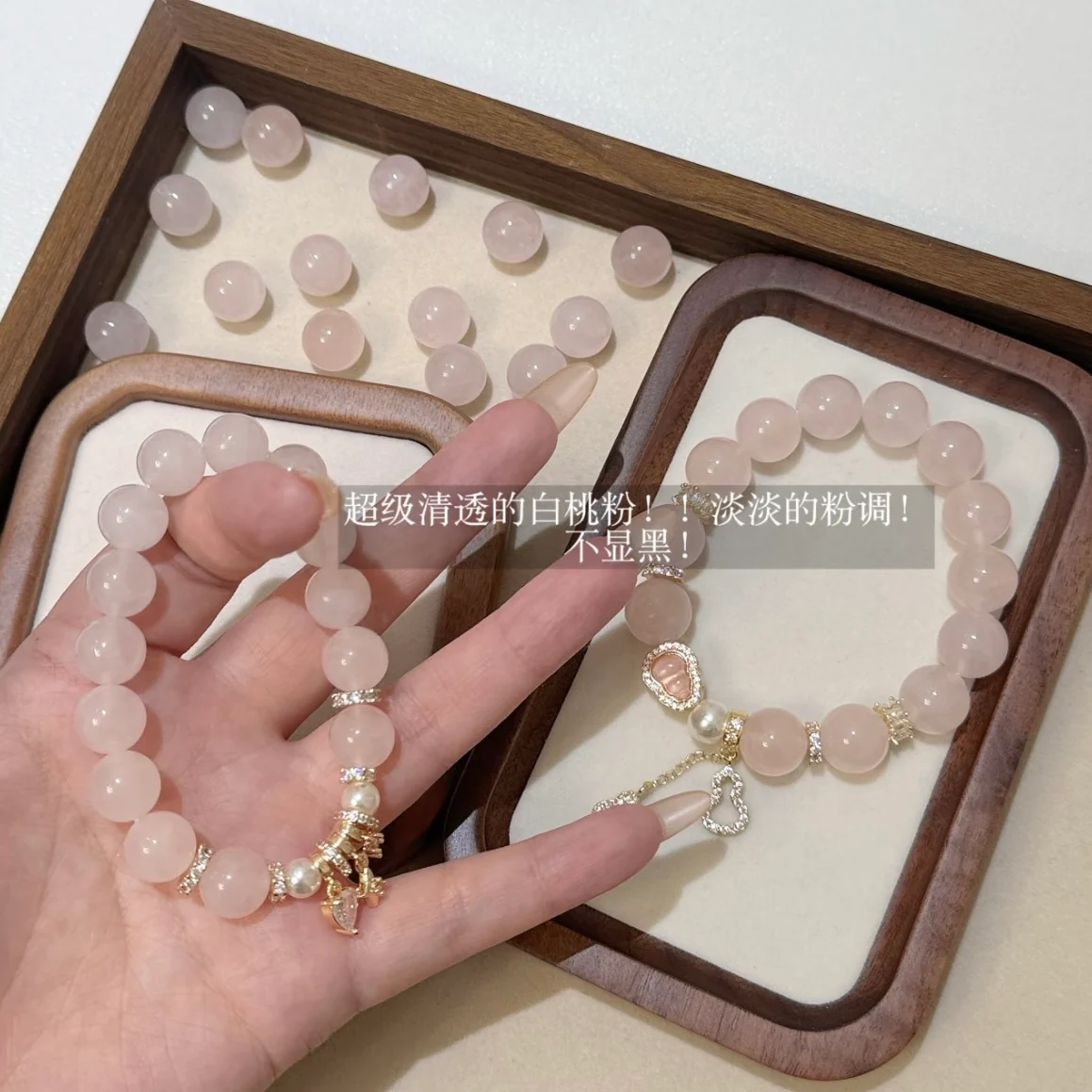 pink quartz kawaii bracelet - Image 5