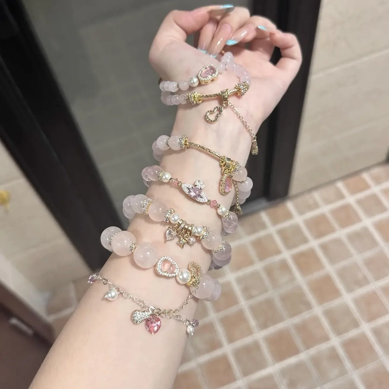 pink quartz kawaii bracelet - Image 7