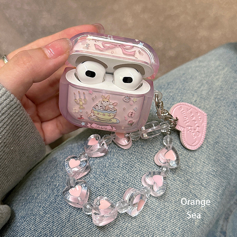 pink rabbit kawaii airpods case - Image 2