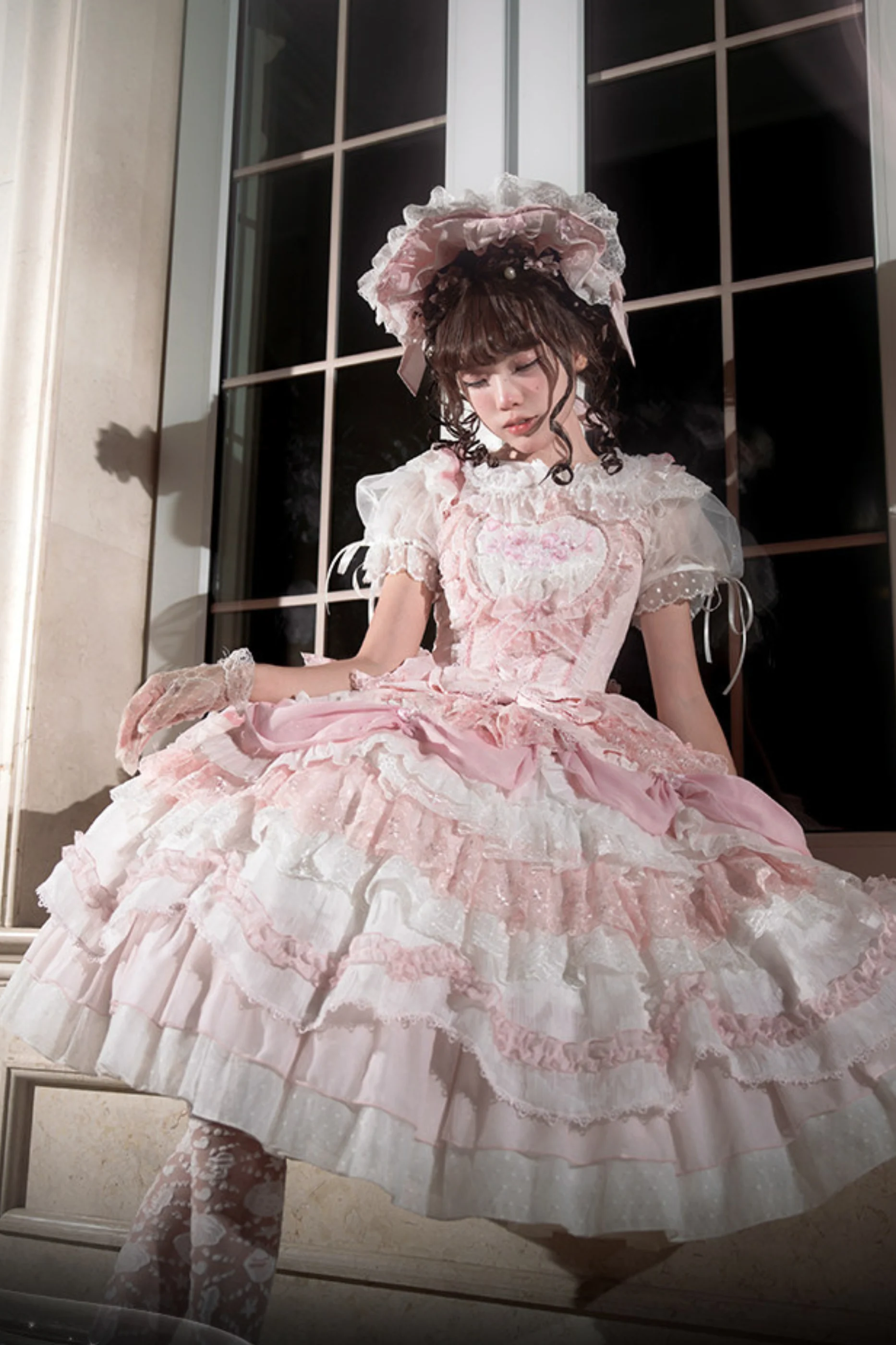 Pink Satin Sweetheart Dress - Image 10