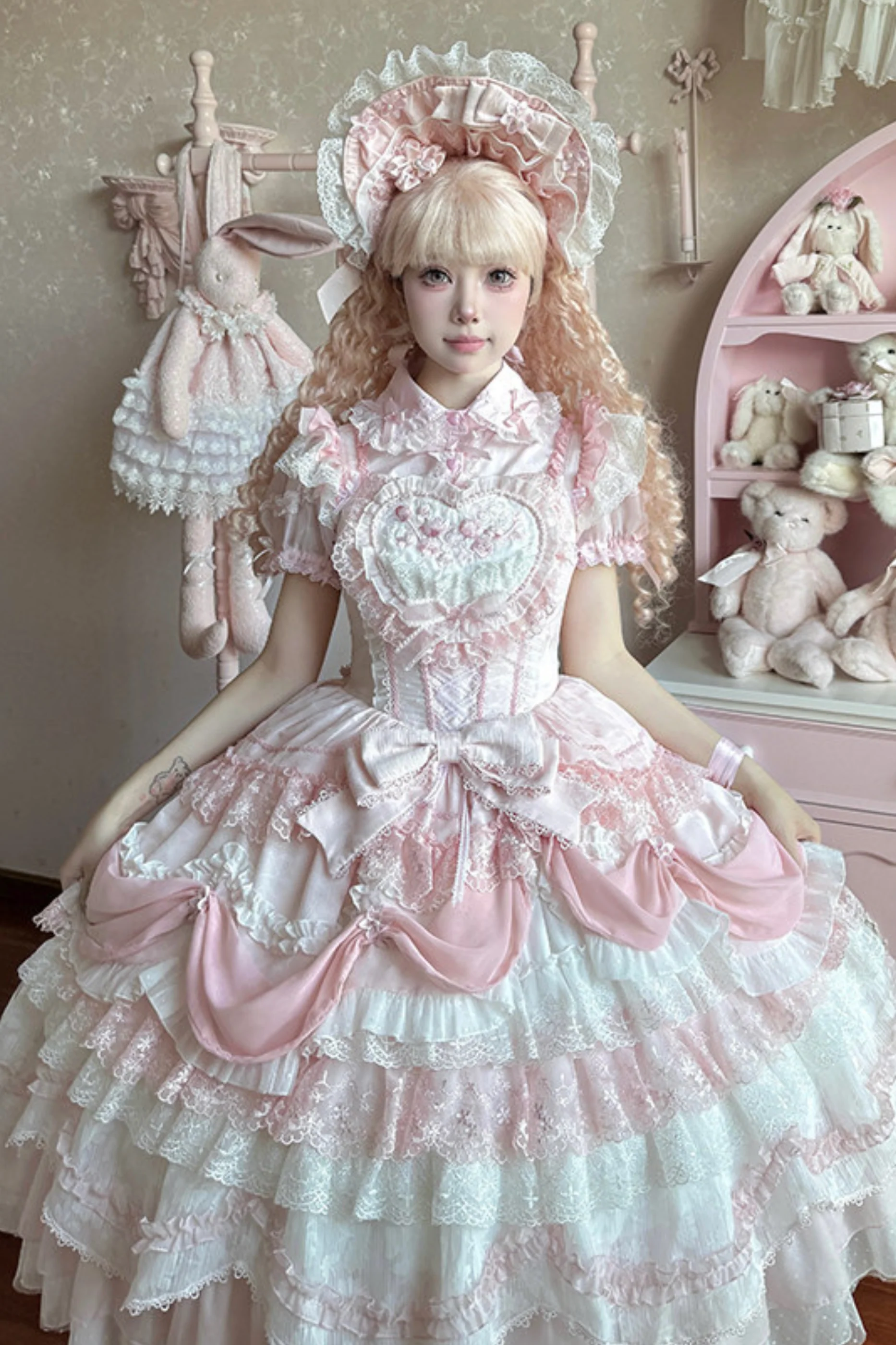 Pink Satin Sweetheart Dress - Image 16