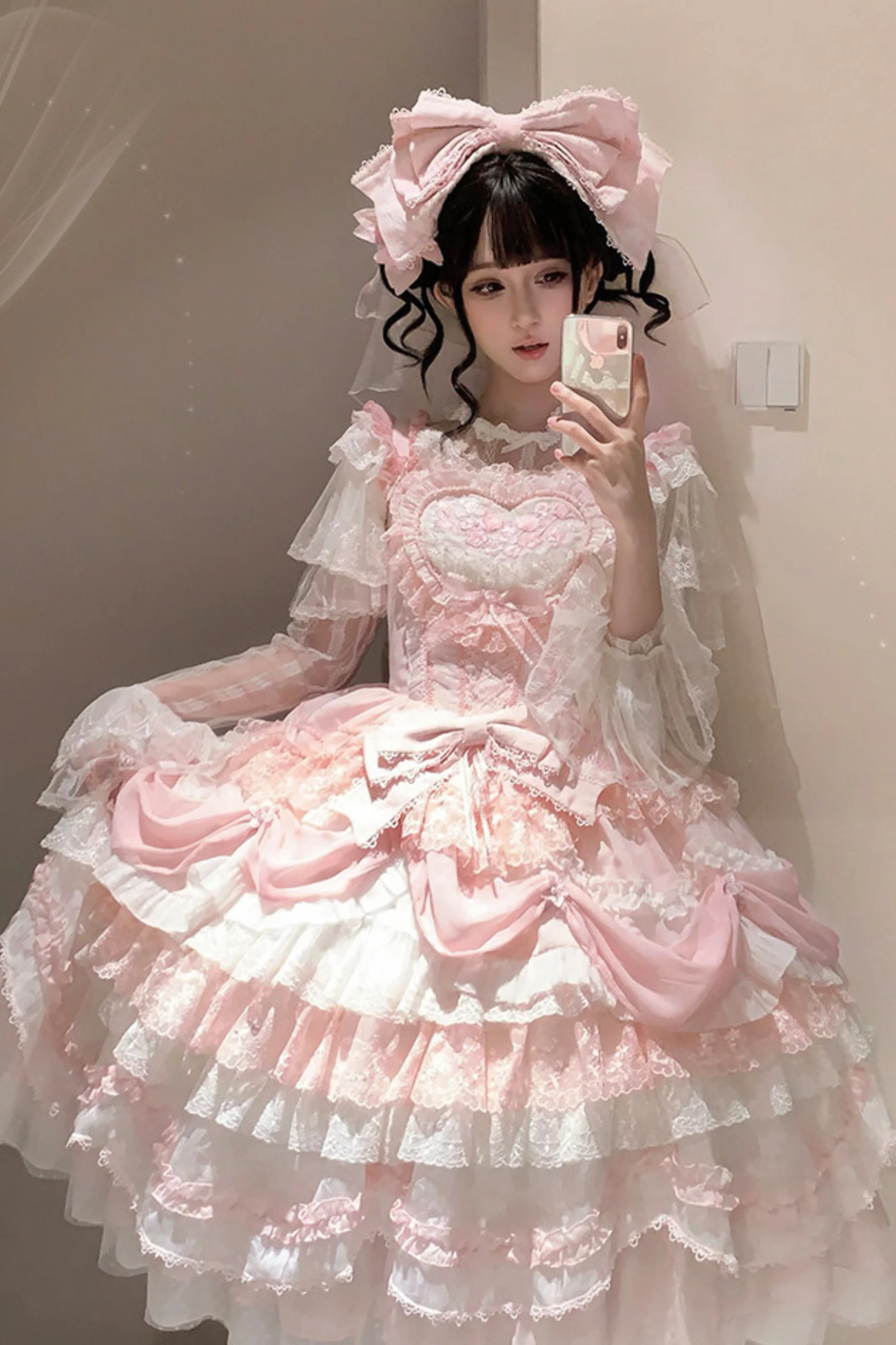 Pink Satin Sweetheart Dress - Image 3
