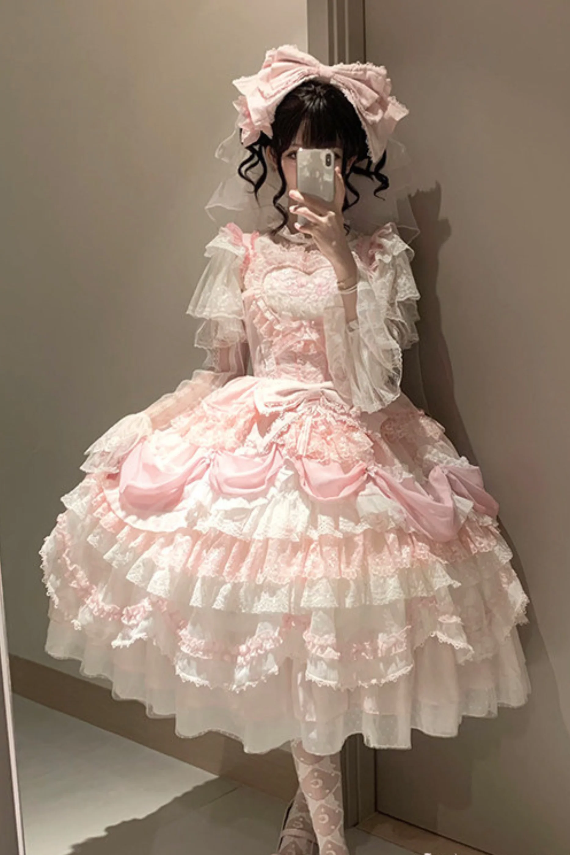 Pink Satin Sweetheart Dress - Image 5
