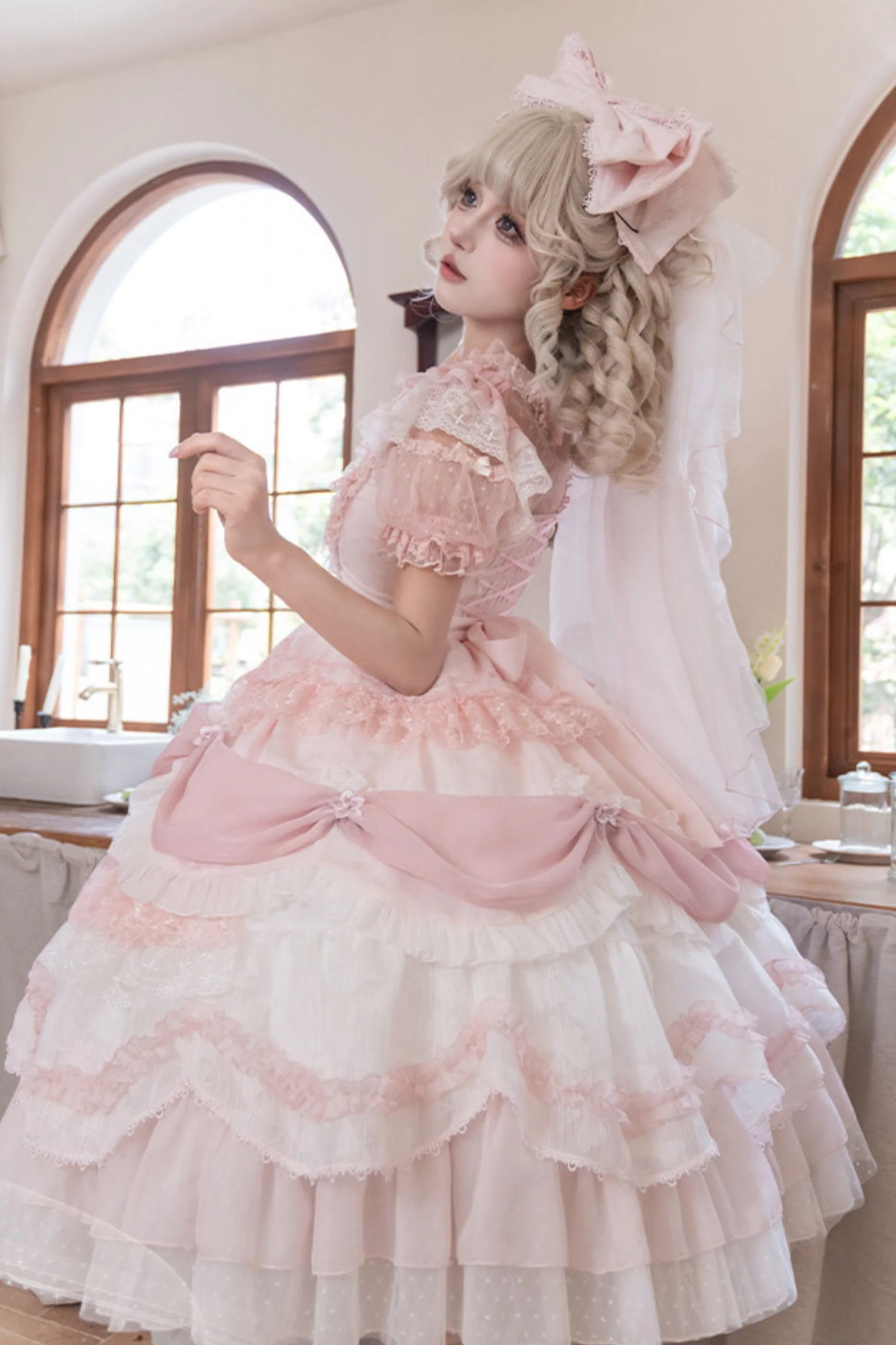 Pink Satin Sweetheart Dress - Image 8