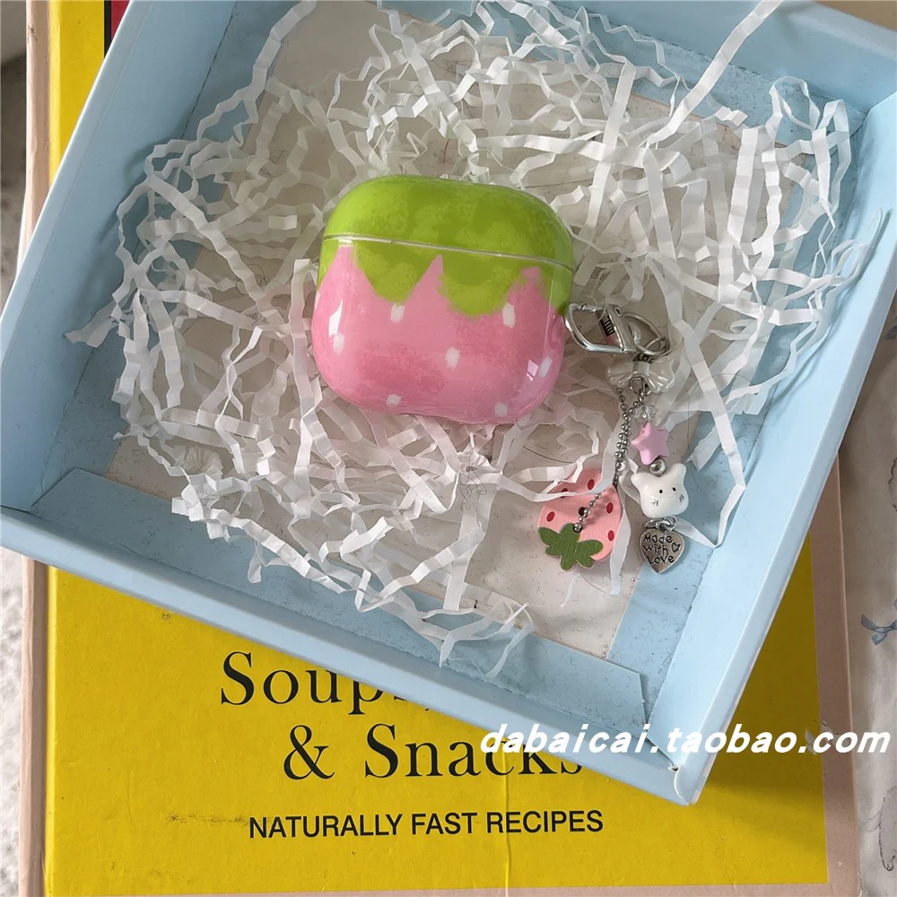 pink strawberry kawaii airpods case - Image 2