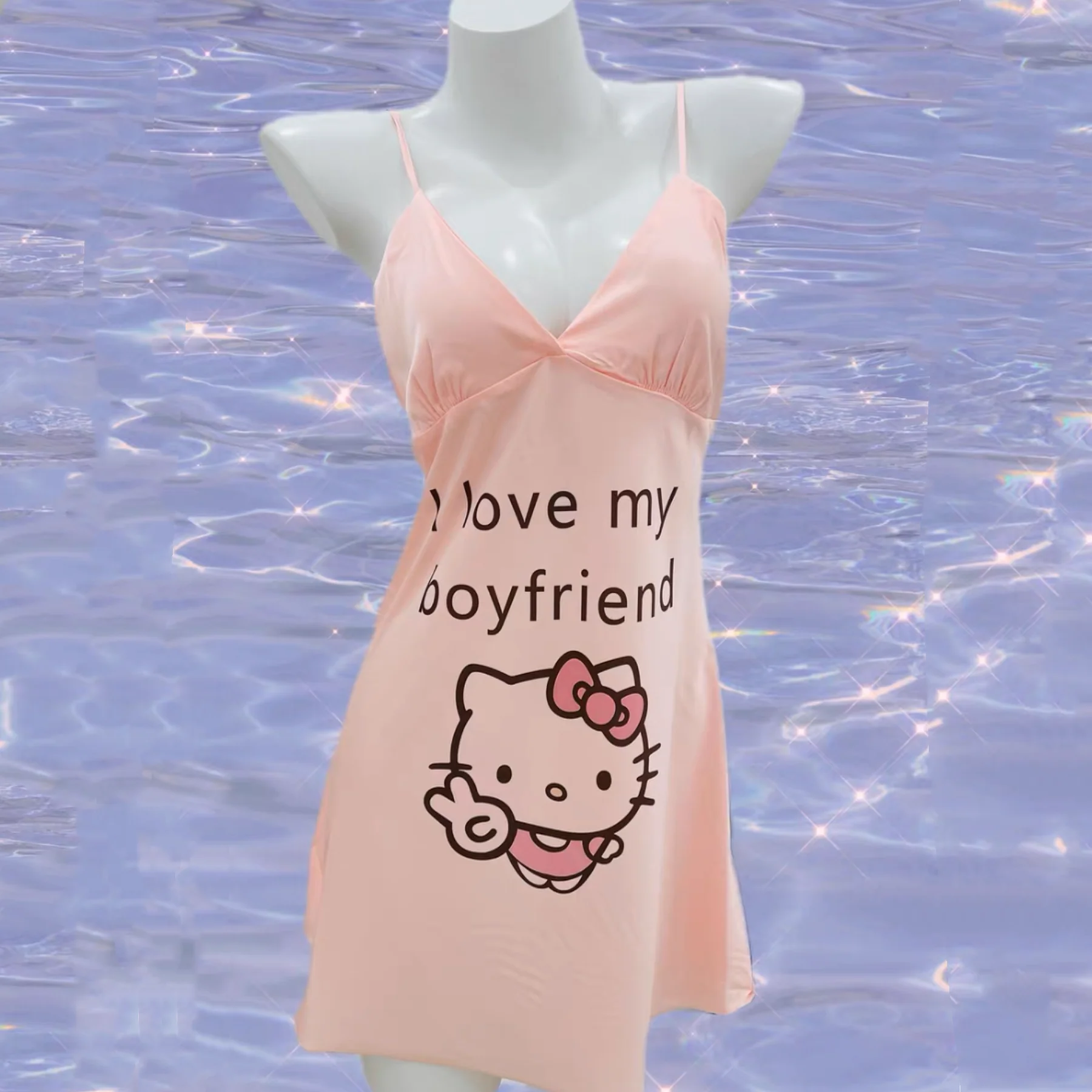 Pink suspender nightdress - Image 2