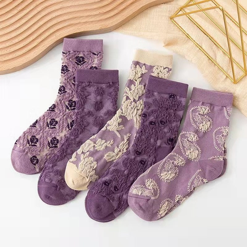 Pink Vintage Floral Sock Set - Image 11