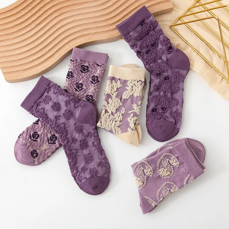 Pink Vintage Floral Sock Set - Image 12