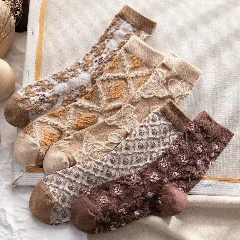 Pink Vintage Floral Sock Set - Image 16
