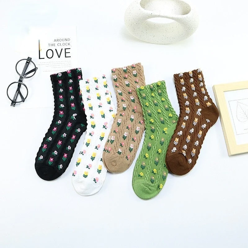 Pink Vintage Floral Sock Set - Image 18