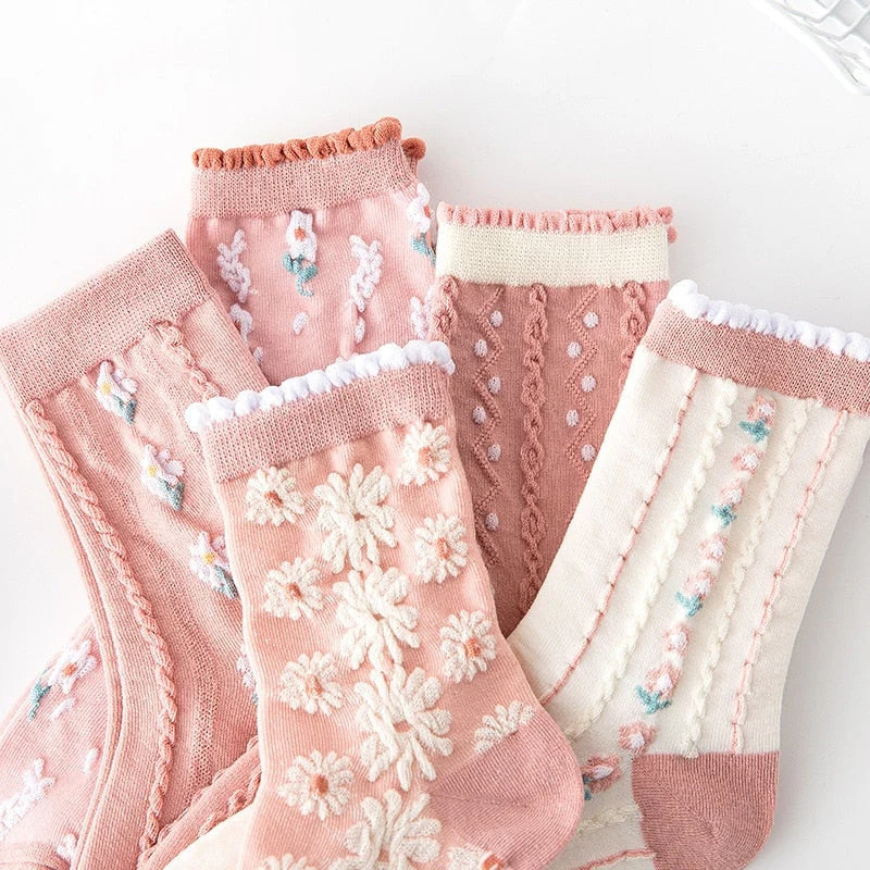 Pink Vintage Floral Sock Set - Image 2
