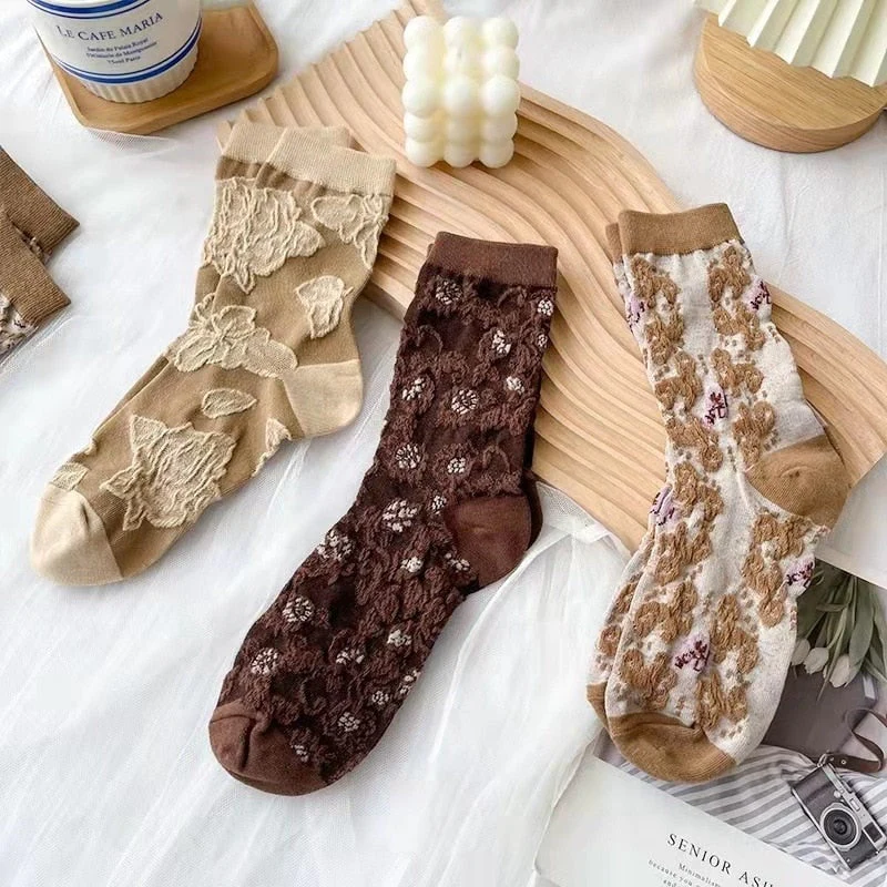 Pink Vintage Floral Sock Set - Image 27